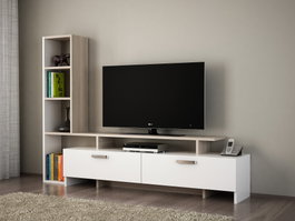 Hanah Home Mueble de TV Şimal - Blanco y Cordoba